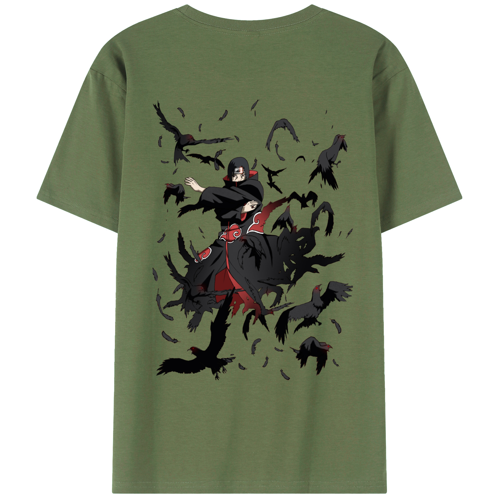 （画像用） NARUTO -ナルト- うちは イタチ Uchiha Itachi 綿100％ メンズ半袖Tシャツ（バックプリント） 通気性